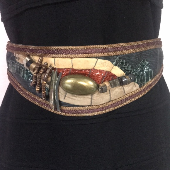 R.J. Graziano Accessories - Vintage R.J. Graziano Mixed Material Belt
